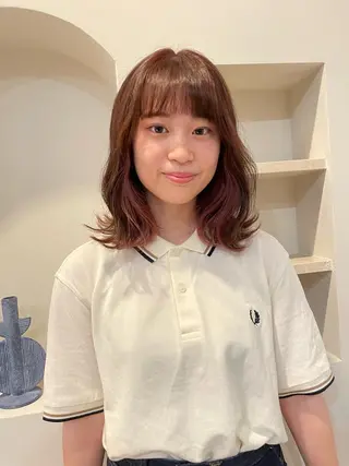ミディアム カラー トヨシマ シュウトのヘアスタイル