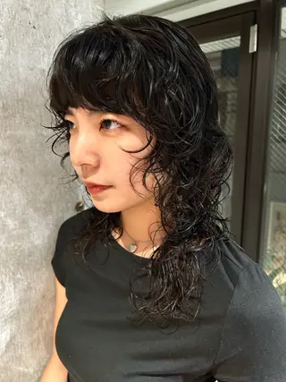 セミロング パーマ パーマ 竹之内竜矢のヘアスタイル