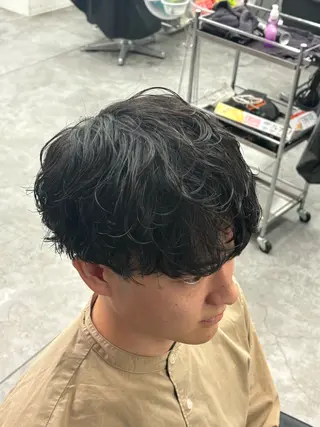 ショート パーマ メンズ 町田/波巻き/ シャドウ/メンズのヘアスタイル