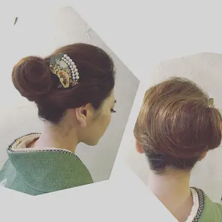 セミロング ロング ヘアアレンジ LoRE hair 四条河原町 西尾友里のヘアスタイル