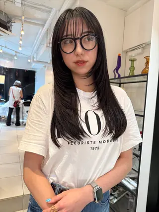 ロング 落合 智登世/ カラーモデル募集中のヘアスタイル