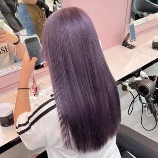 セミロング カラー 🍒透明感カラー🌨 🥕ハイトーンカラーのヘアスタイル