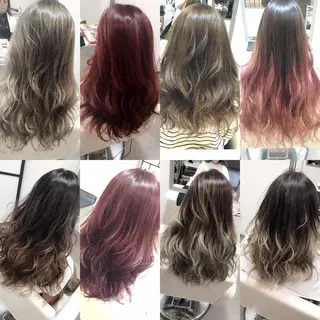セミロング ロング カラー 吉本 yoshimotoのヘアスタイル