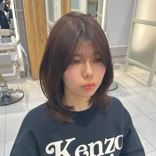 ミディアム カラー 結べるレイヤー/ ミディアム/島田 佑のヘアスタイル