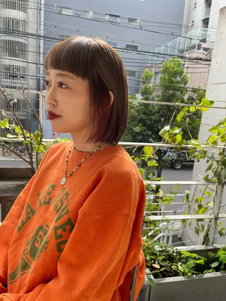 ミディアム カラー 南堀江🌿パーマ Tetsu【テツ】のヘアスタイル