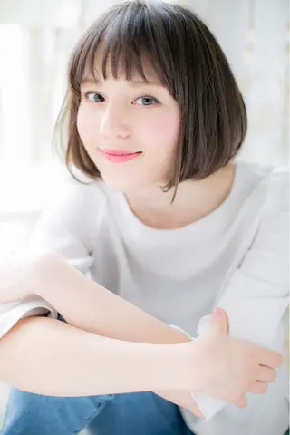 ミディアム 縮毛矯正×髪質改善 カラー×クロスパーマのヘアスタイル