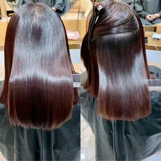 ミディアム カラー パーマ 渋谷駅徒歩30秒 髪質改善🍎幹細胞のヘアスタイル