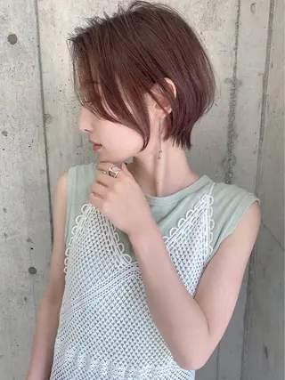 ショート カラー 木屋元一/透明感 /レイヤー/顔まわりのヘアスタイル