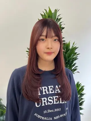 セミロング カラー ヘアアレンジ HIROKO / 透明感暖色カラー🎀のヘアスタイル