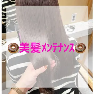 セミロング カラー ヘアアレンジ 🥀暖色韓国ヘア💕 保科侑花のヘアスタイル