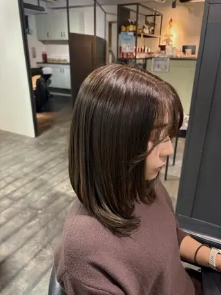 セミロング カラー ユイカ🐮暖色カラー / 再現スタイルのヘアスタイル