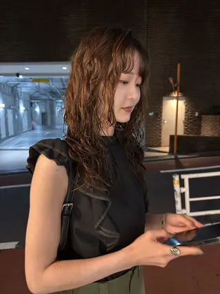 ミディアム カラー パーマ パーマ/ボブ /レイヤー チヒロのヘアスタイル