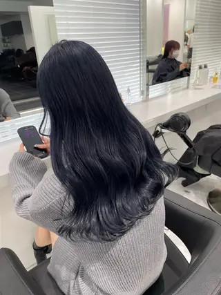 ロング カラー ヘアアレンジ グレージュ✖️ 暗髪カラーHoutoのヘアスタイル