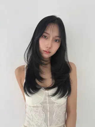 ロング カラー 🎀優姫 🎀  韓国レイヤーのヘアスタイル