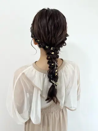 セミロング ヘアアレンジ ヘアセットサロン /上坪愛美のヘアスタイル