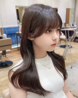 セミロング カラー On所属・顔まわりカット🌟 くびれヘア/寺門遥輝のヘアスタイル