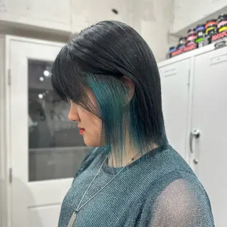 ミディアム カラー ハイトーン/ウルフ /エクステ/ましろのヘアスタイル