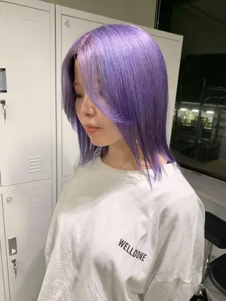 ミディアム カラー ally hairsalon English friendly所属・中性ウルフカット ケアブリーチ/ケイトのヘアスタイル
