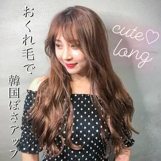 ロング ブリーチなし透明感カ ラー×韓国ヘア♡ヒデのヘアスタイル