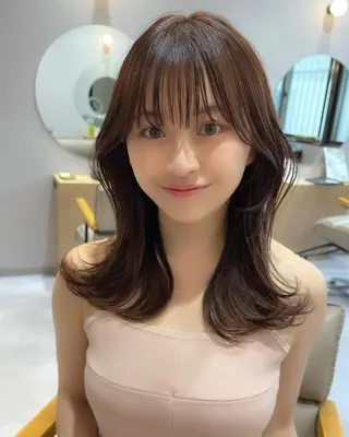 セミロング カラー ヘアアレンジ topstylist 芳賀みなみのヘアスタイル