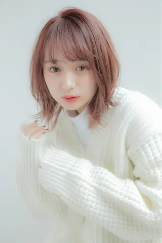 ミディアム ボブ/縮毛矯正 髪質改善/もえるのヘアスタイル