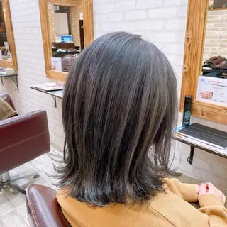ミディアム 若山 敦のヘアスタイル