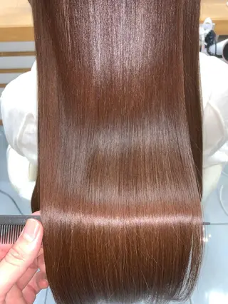 セミロング カラー パーマ 髪質改善/縮毛矯正 /ブリーチ矯正/岡部のヘアスタイル