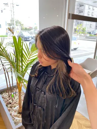 セミロング カラー yate'/ Wカラー/小出捷也のヘアスタイル