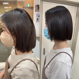 ショート パーマ 髪質改善/縮毛矯正 /ブリーチ矯正/岡部のヘアスタイル