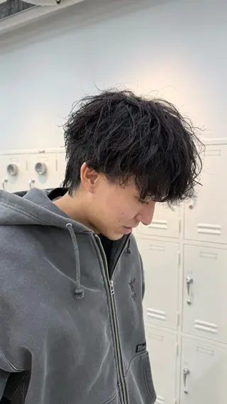 ショート カラー パーマ メンズ キッズ 栄💗メンズパーマ| ハイトーン|haruのヘアスタイル