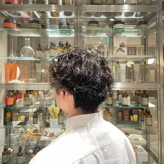 パーマ メンズ 山﨑 心優のヘアスタイル