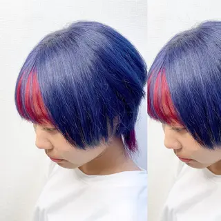 ショート カラー ヘアアレンジ メンズカット/波巻き TAKUMAのヘアスタイル