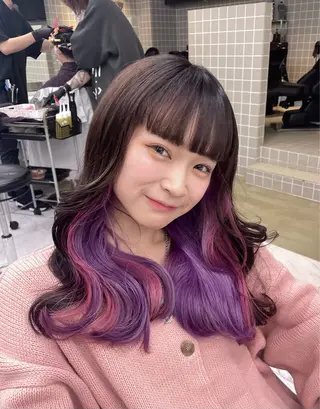 セミロング カラー tocca hair & treatment博多口店所属・【赤み消しカラー】 中野浩太のヘアスタイル