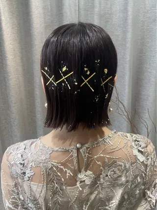 ミディアム ヘアアレンジ ayano / 透明感・くすみカラーのヘアスタイル