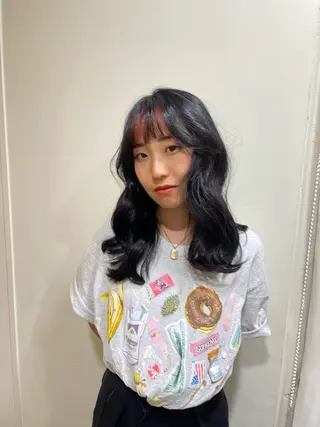 セミロング カラー RIN／韓国ヘア レイヤーカットのヘアスタイル