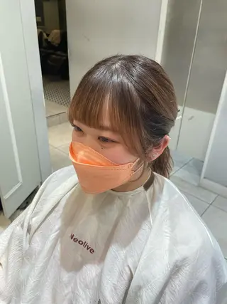 ミディアム 🩶赤み消しカラー 🐈‍⬛荻野美思🐾のヘアスタイル