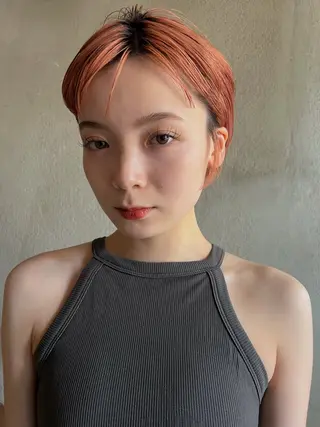 ショート カラー パーマ/レイヤー 岩山丈一郎のヘアスタイル