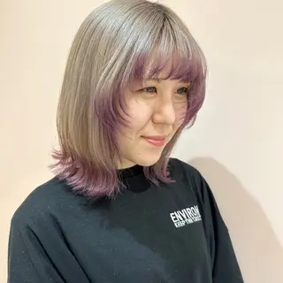 ミディアム カラー 似合わせカット/ ハイトーンchimiのヘアスタイル
