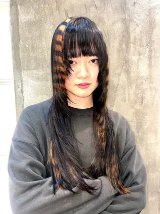 ミディアム カラー デザインカラー⭐︎★ 🐆hyoma🐆のヘアスタイル