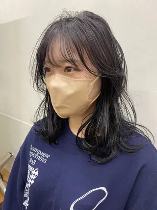 ミディアム カラー 原 瑞希のヘアスタイル