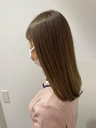 セミロング カラー ヘアアレンジ 福壽 優奈のヘアスタイル