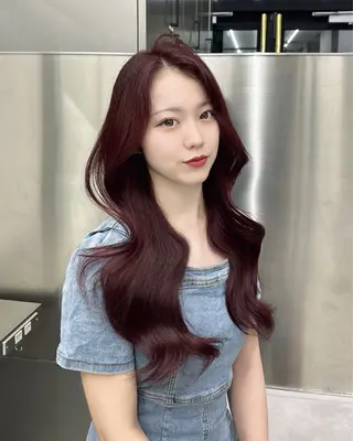 ロング カラー MAEUL NAGOYA所属・⛓韓国IDOLヘア 🥀🖤/あいりのヘアスタイル