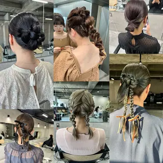 セミロング カラー パーマ ヘアアレンジ viewstokyo所属・mana 暖色カラーカットのヘアスタイル