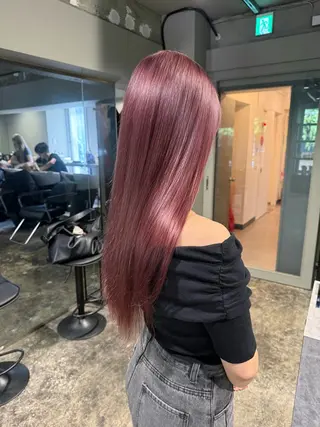 セミロング カラー ROIS渋谷【ロイス】所属・高橋大樹/ブリーチ/ ミルクティーベージュのヘアスタイル