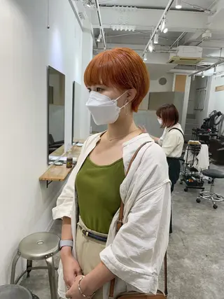 ショート カラー パーマ/透明感カラー /ボブ/吉田一生のヘアスタイル