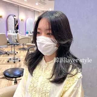 ロング 🎀韓国レイヤー🎀 顔周り とばみかのヘアスタイル
