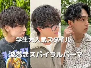 ショート パーマ メンズ 亀井隆汰/メンズ専門 パーマ特化美容師のヘアスタイル