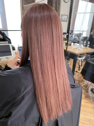 ロング カラー 韓国ヘア顔周りカット 艶髪ベージュtamaのヘアスタイル