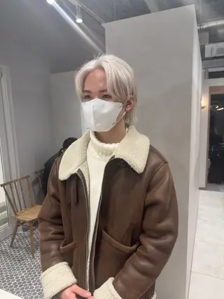 ショート カラー メンズ 鈴木直之/ハイトーン /ボブ/美髪矯正のヘアスタイル