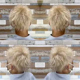 ショート カラー メンズ "PEPPU "所属・派手髪、ハイトーン ショートヘアShinのヘアスタイル